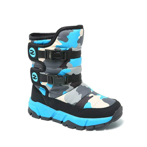 Girls Boys Snow Boots Fur Lined Winter Antifreeze Shoes Waterproof Non-slip INS
